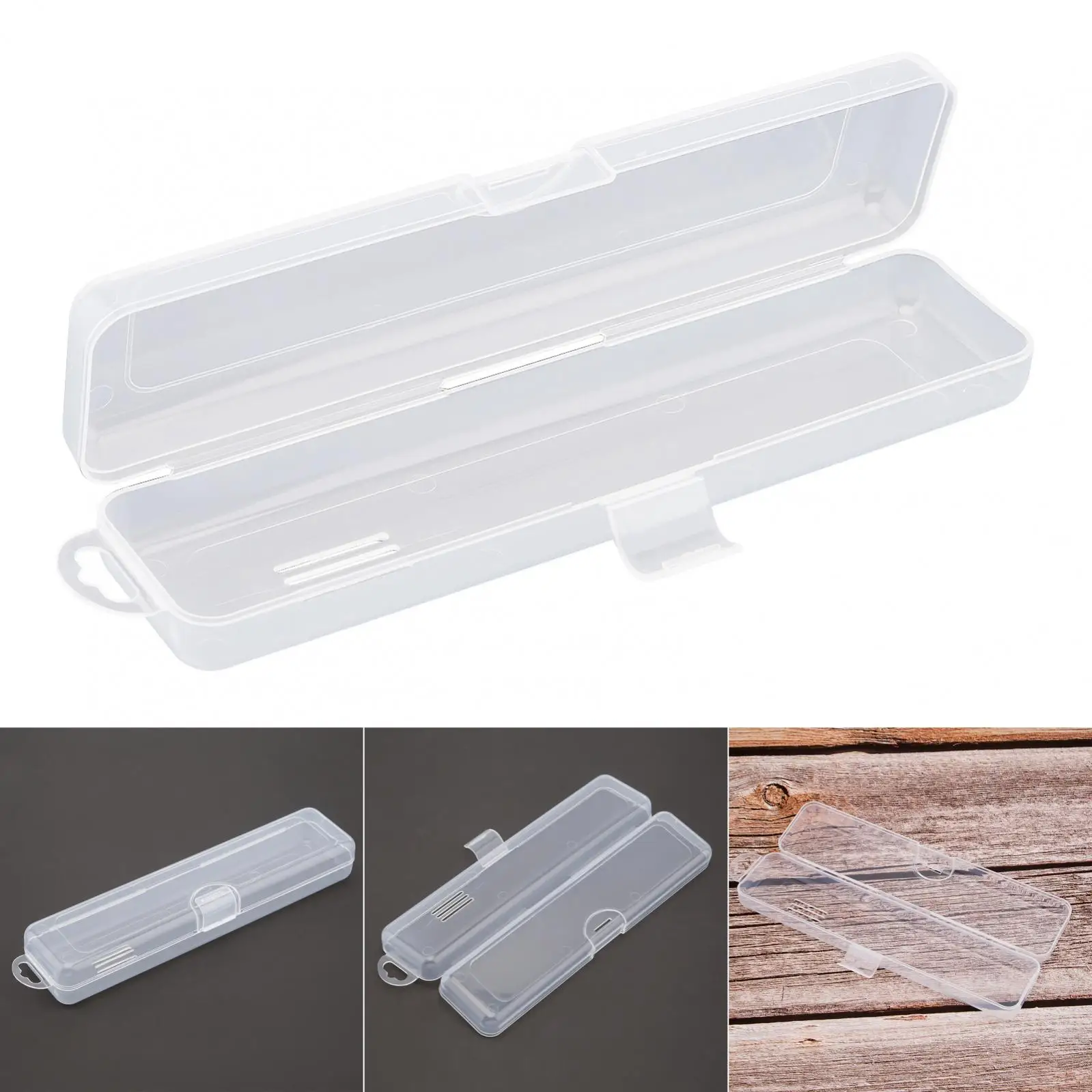 Transparent Flip Portable Internal Length Tableware Storage Box for Cutlery Kit Travel Tableware Case