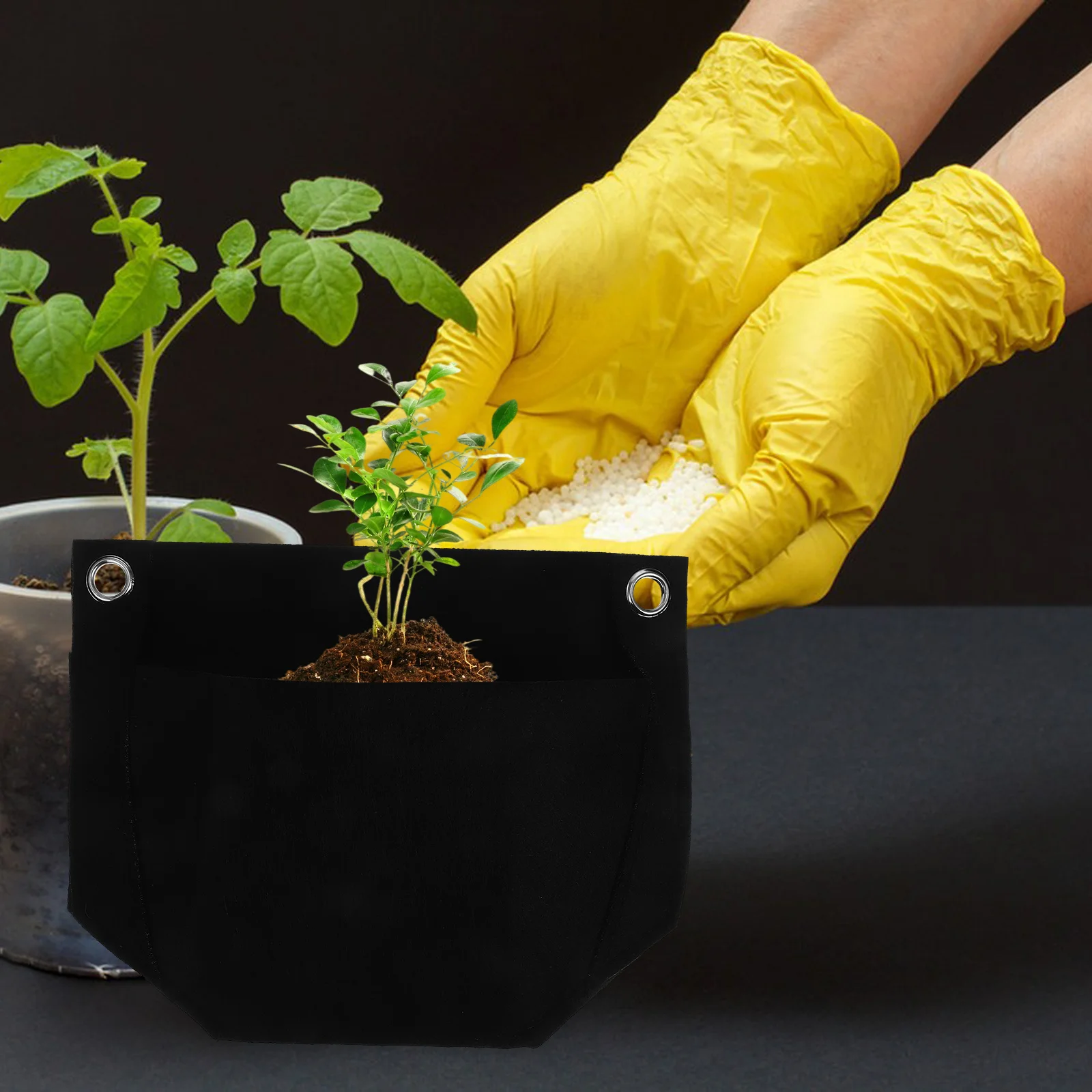 Bolsas para plantar colgantes, macetero de hierbas y fresas de tela no tejida, flor vegetal Vertical para jardín, 3 uds.
