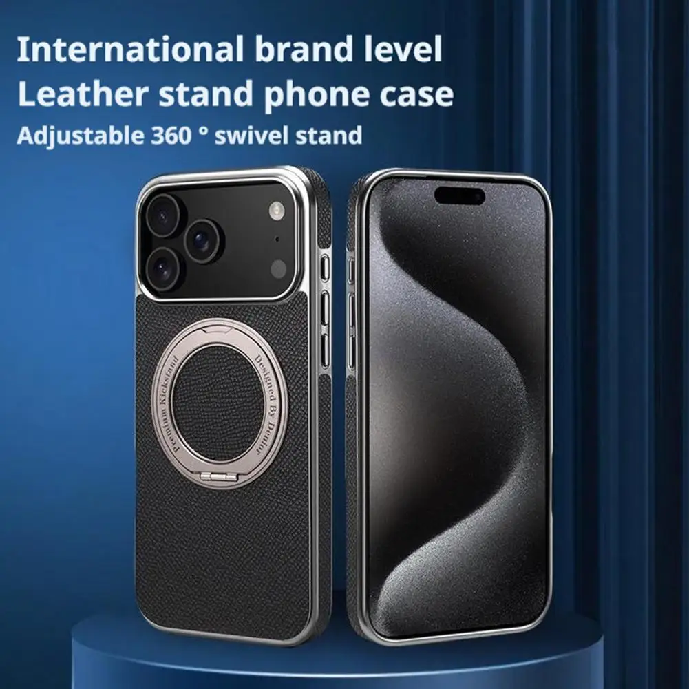 آيفون 17 برو / برو ماكس 360 ° حامل قابل للدوران، جراب هاتف مغناطيسي مطلي بالكهرباء، جراب واقٍ للهاتف مضاد للسقوط والغبار #2