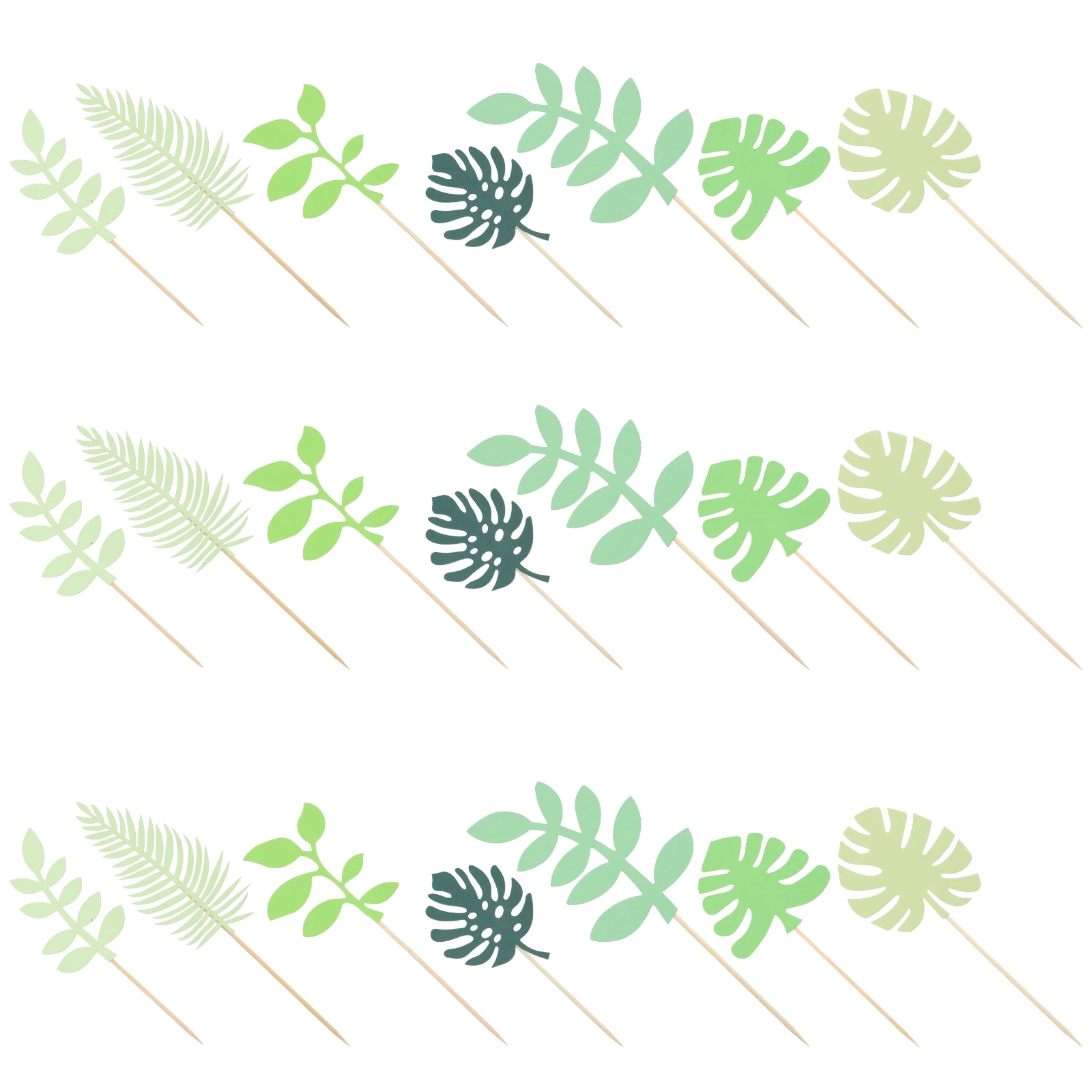 

35 Pcs Palm Leaf Picks Cupcake DIY Decor Greenery Cake Pick Greenery Plasticwooden Party Supplies Cake Decoration