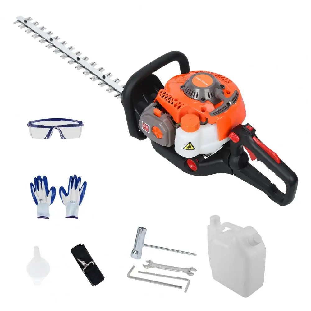 Dual Sided Blade Hedge Trimmer 26CC Gas Hedge Trimmer Cordless Weed Trimmer Handheld Chainsaw Hedge Pruner 0.65L Oil Tank