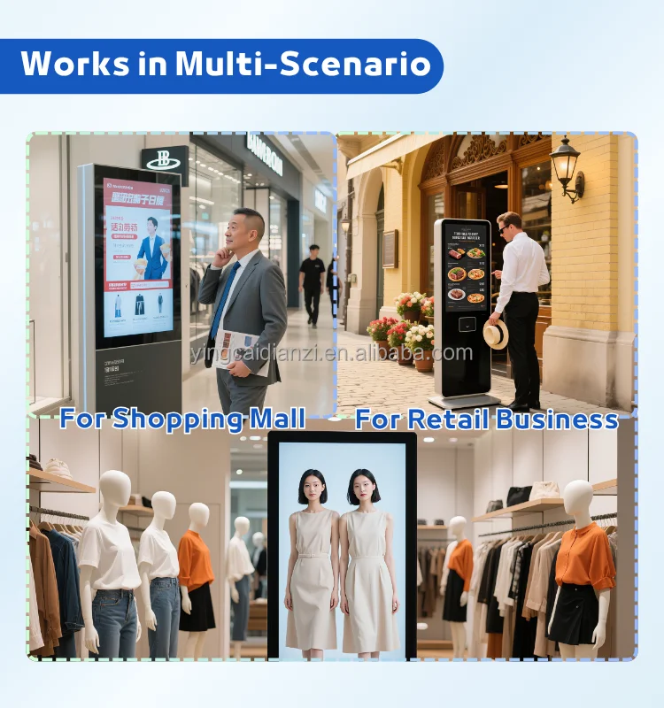 شاشة عرض الوسائط الإعلانية LCD تعرض اللافتات الرقمية 22In Android Kiosk Advertising Display