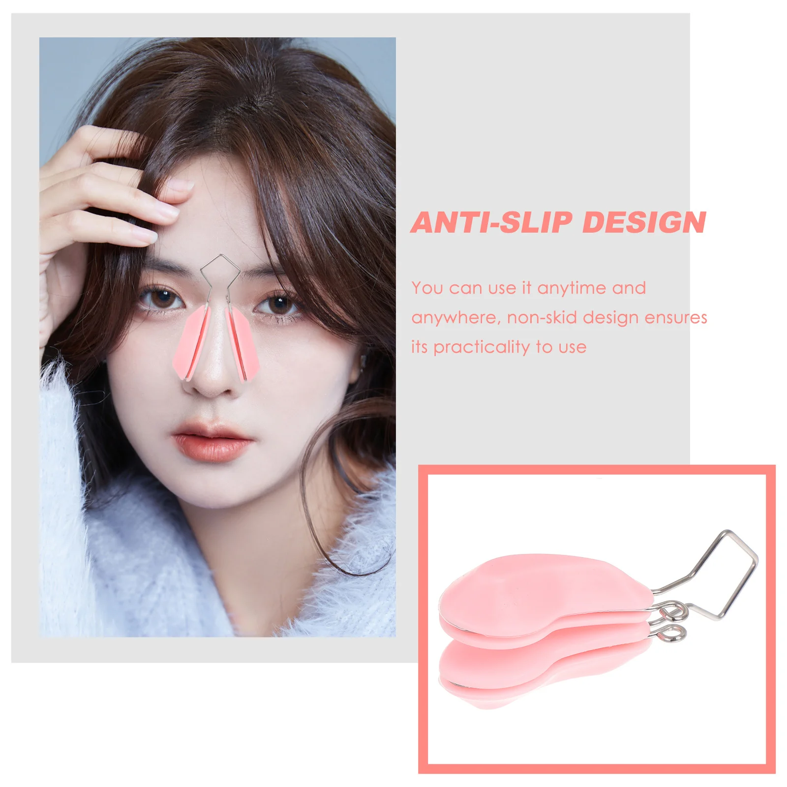 Silicone Shaper Clip Pink Adjustable Nose Lifting Wing Reduction Slimming Tool Smaller Nose Beauty Device Face Sculpting Tool
