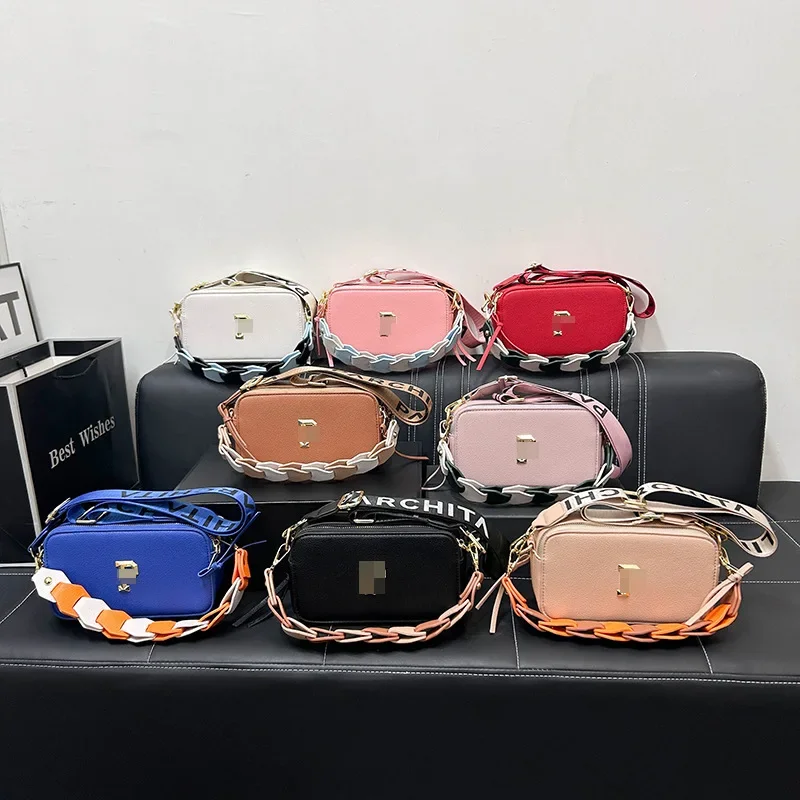 

Solid color small square bag, European and American style crossbody bag, versatile, light luxury women's bag