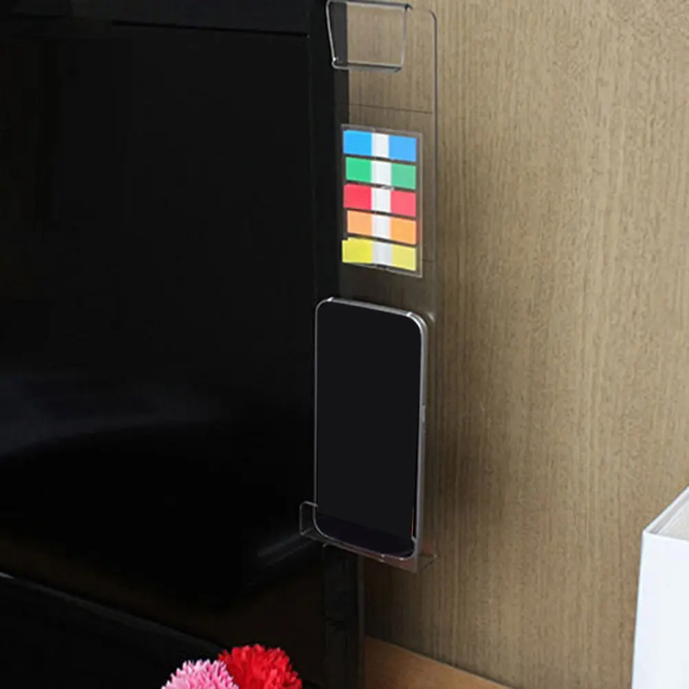 Monitor Memo Board Transparent Computer Side Panel Message Holder Note Pad Organizer for Office Home Screen