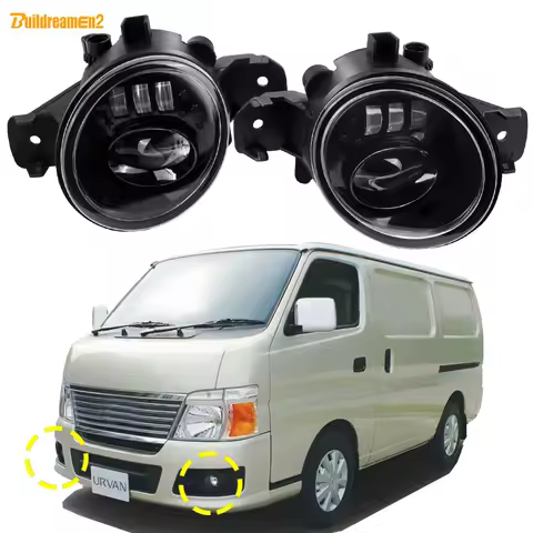 2 X Car External LED Fog Light Assembly DRL 30W 3000LM For Nissan Urvan Caravan E25 Facelift 2004 2005 2006 2007 2008 2009 2010