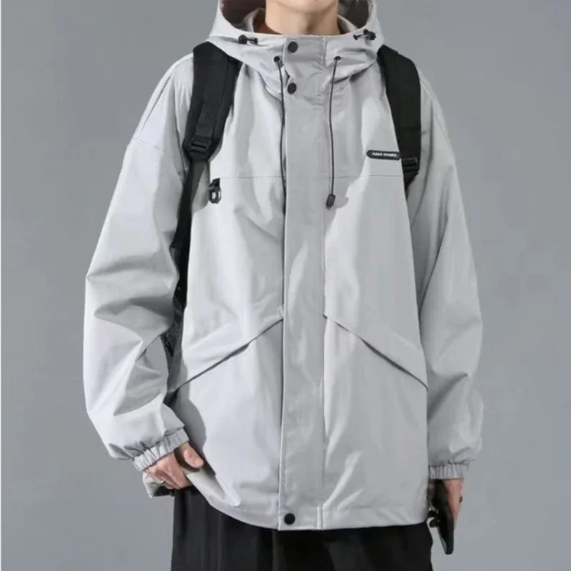 

Мужская водонепроницаемая походная куртка из софтшелла, уличная ветровка, пальто с капюшоном, рабочая одежда с несколькими карманами, повседневная весенне-осенняя куртка