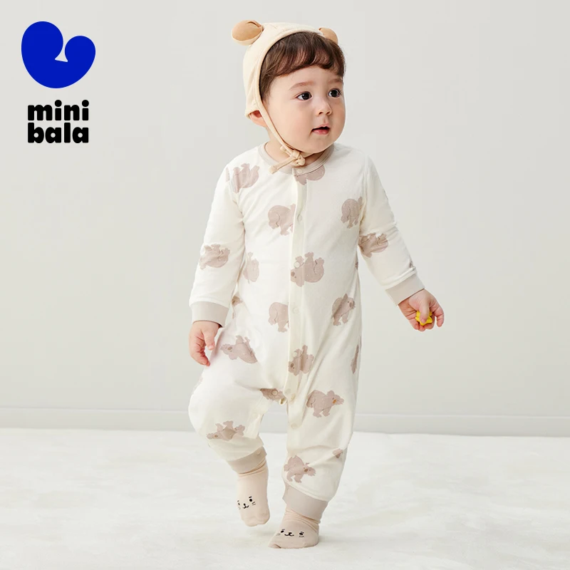 

Mini Bala Baby Cotton Bodysuit Soft Breathable Onesie Infant Comfortable Romper Homewear