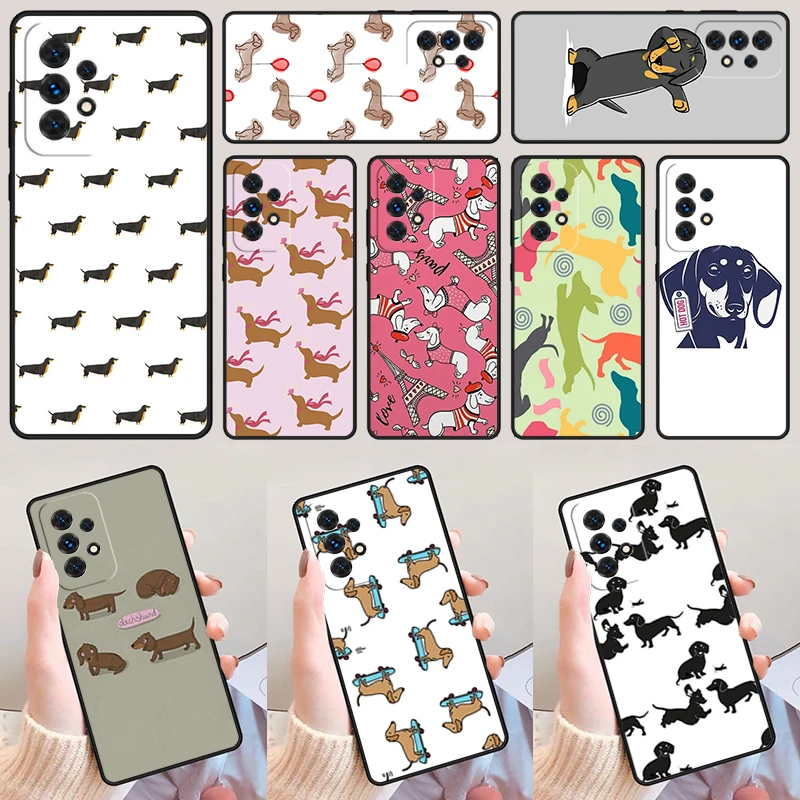 Dachshund Sausage Dog Dogs Puppy Art For Samsung A52 A72 A73 A20e A21S A50 A70 A11 A12 A42 A31 A40 A51 A71 A32 A80 Phone Case