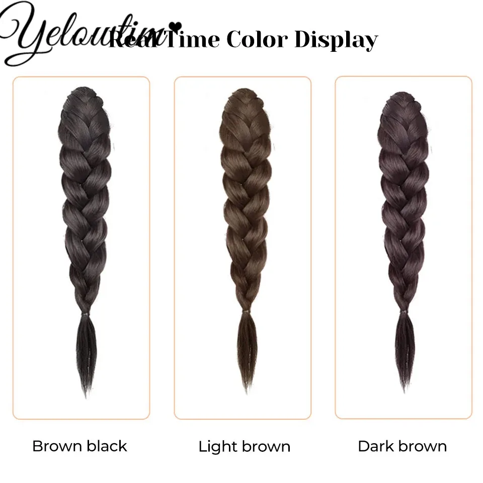 Bubble Ponytail Extension Synthetic Warp Around Ponytail Hair Extensions For Women Lantern Bubble Ponytail Natural Black Brown