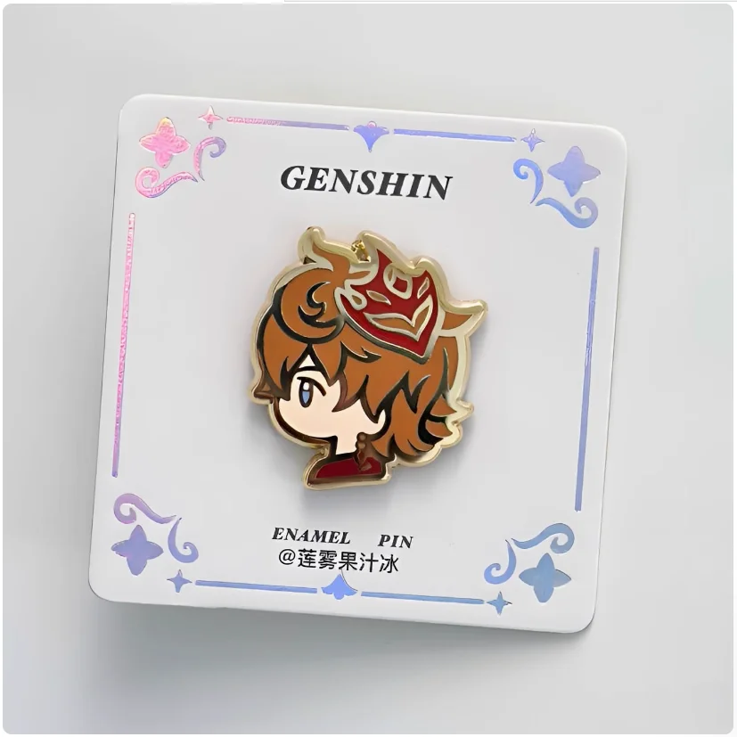 2025 Anime Game Genshin Impact Imitation Enamel Metal Badge Zhongli Kinich Xiao Wanderer Furina Baji Brooch Button Cartoon Gift