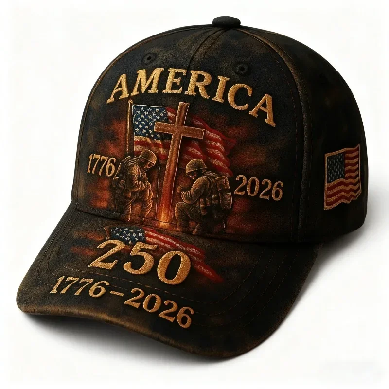 Custom 250th U.S. Army Memorial Cap (1776-2026) - Emblem & 50-Star Flag Design, Comfort Fit For Parades, Ceremonies & Army Herit