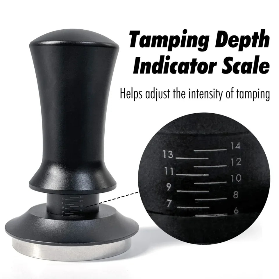 Coffee Tamper 58mm 54mm 51mm Ripple Base Leveling Constant Pressure Calibrated Spring Loaded Barista Tools Espresso Accessories