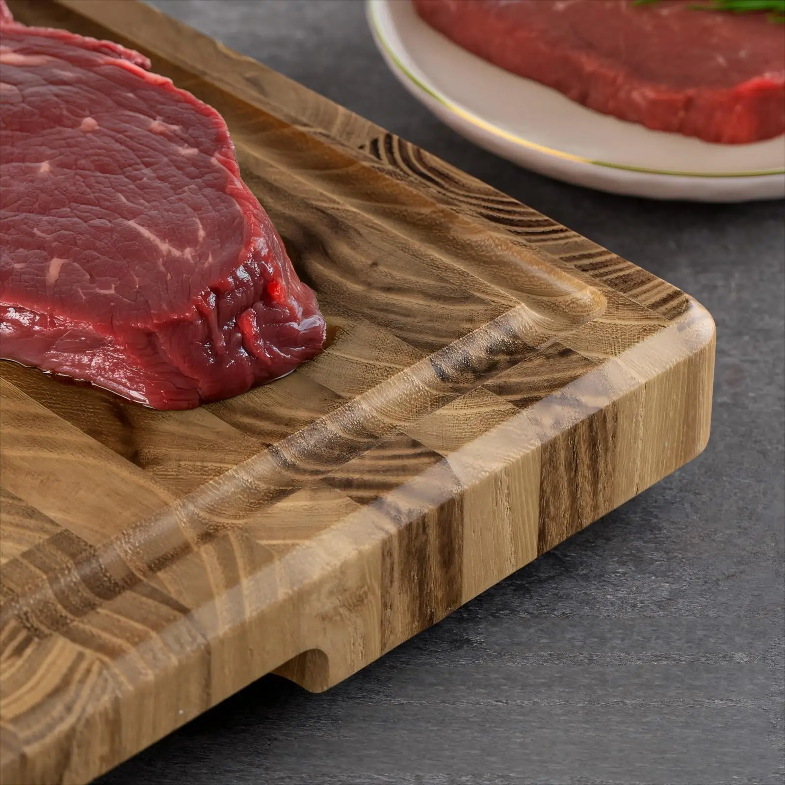 High-End Extra Large Thick Heavy Duty Teak End Grain Cutting Boards for Kitchen, Large Wood Chopping Board with Hidden Handles