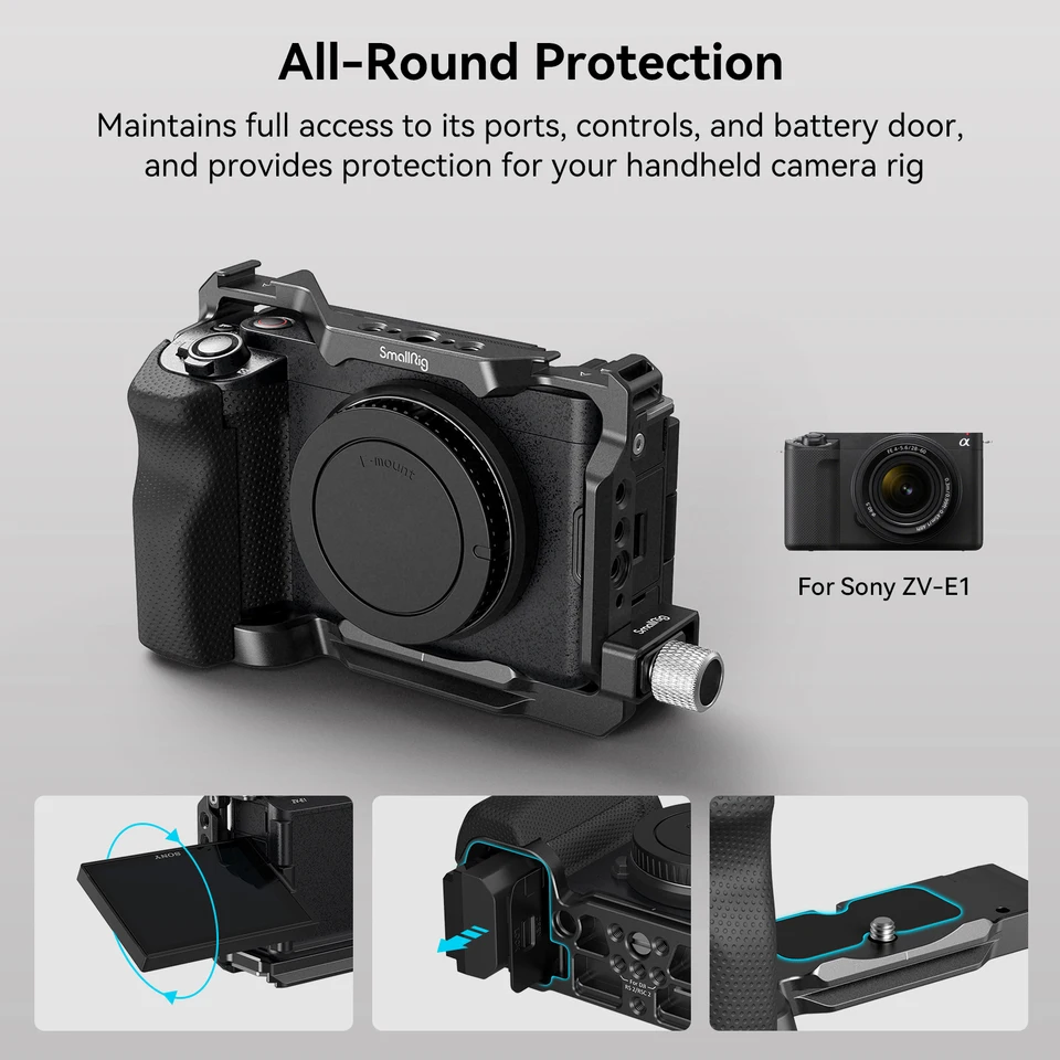 SmallRig ZV-E1 Cage Kit with Silicone Grip and Cable Clamp , Full