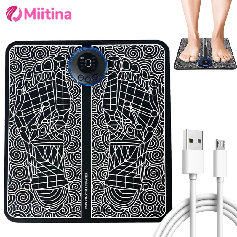 

EMS Pulse Electric Foot Massager Pad Muscle Stimulation Massage Mat Improve Blood Circulation Relief Pain Relax Feet Acupoints
