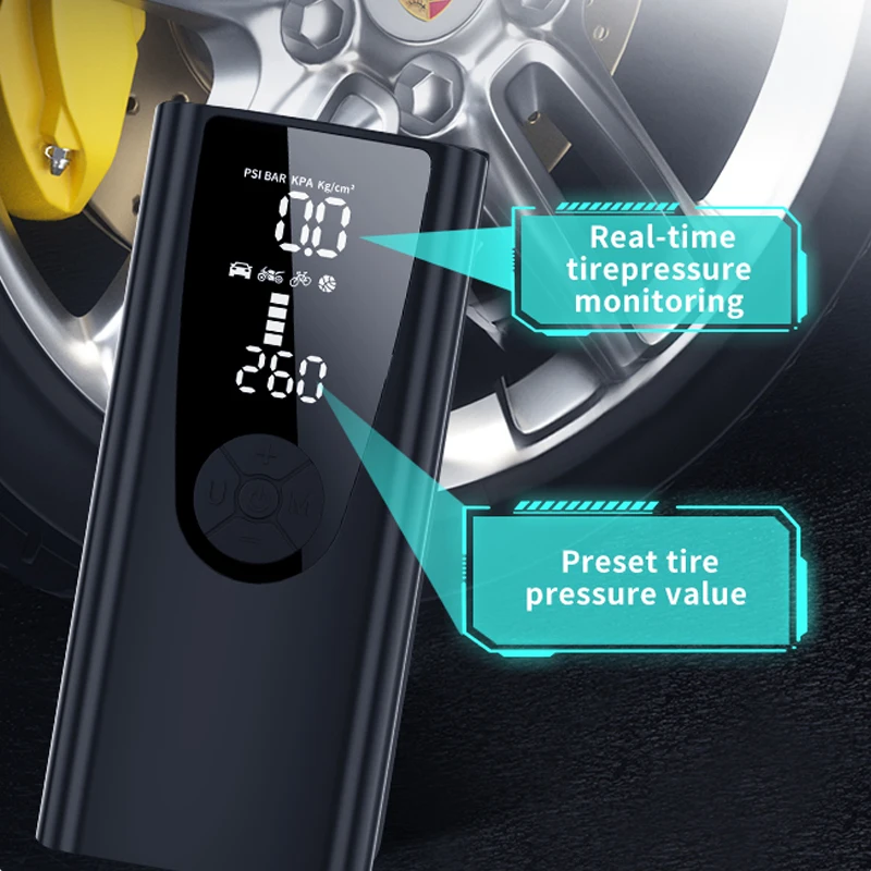 

Автомобильный воздушный компрессор, электрический беспроводной портативный насос для накачивания шин, 12 В, 150psi, для мотоциклов, велосипедов, автомобилей, шариков