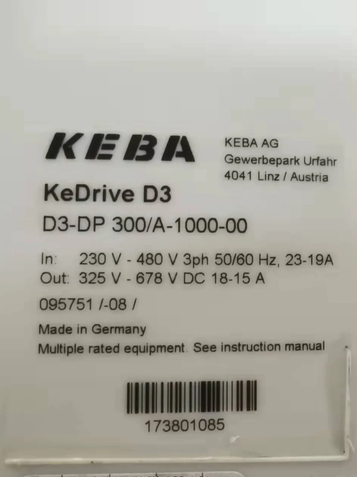 

KEBA Driver D3-DP 300/A-1000-00 Original Spot Bargaining