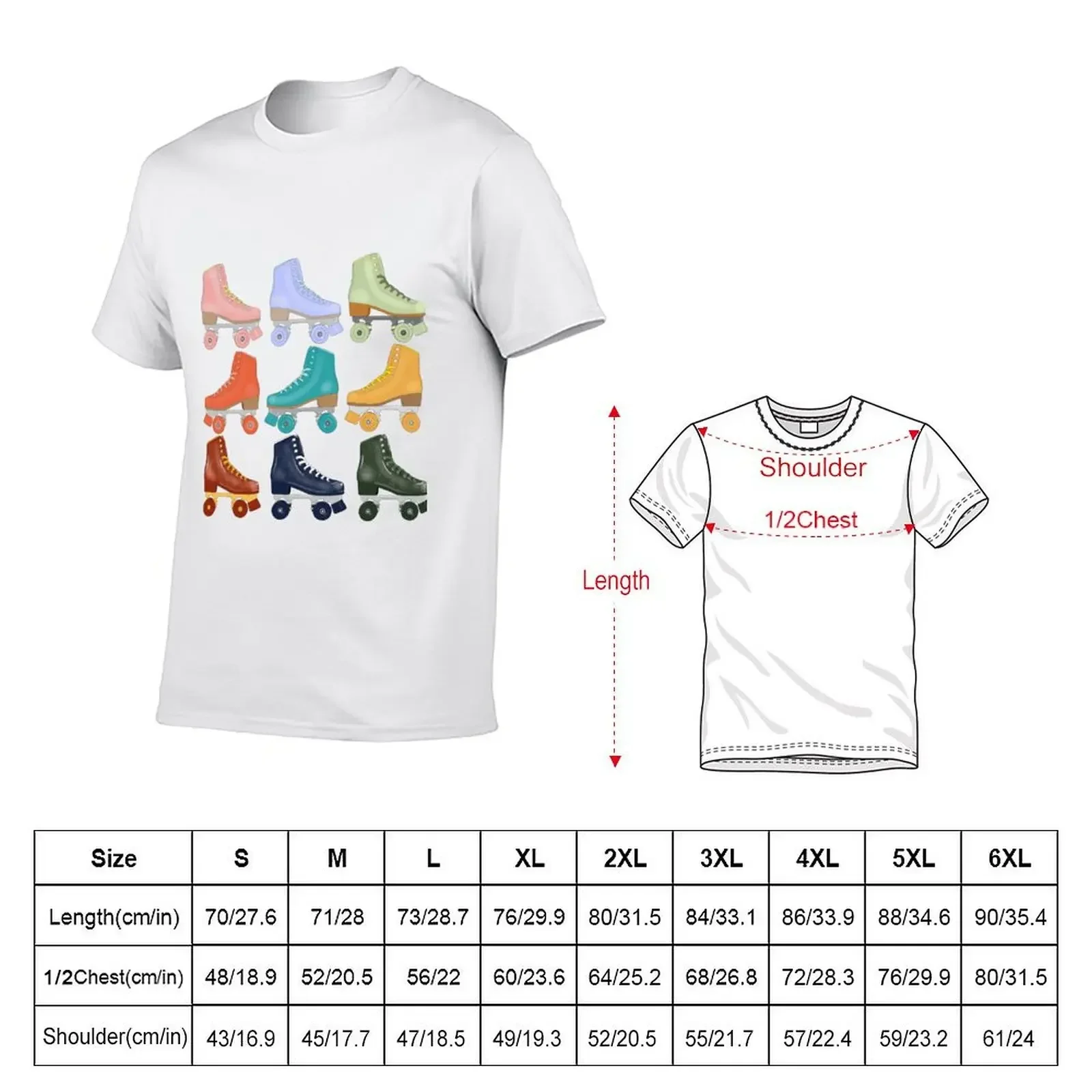 Colorful Roller Skates T-Shirt for a boy shirts graphic tees plus size clothes rapper graphic tees mens t shirts casual stylish