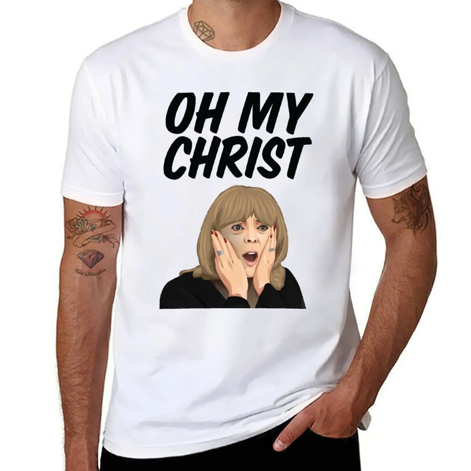 

Pam Oh My Christ! Gavin and Stacey Gift T-Shirt black cotton t-shirt plain for man package t shirt custom print T-Shirt