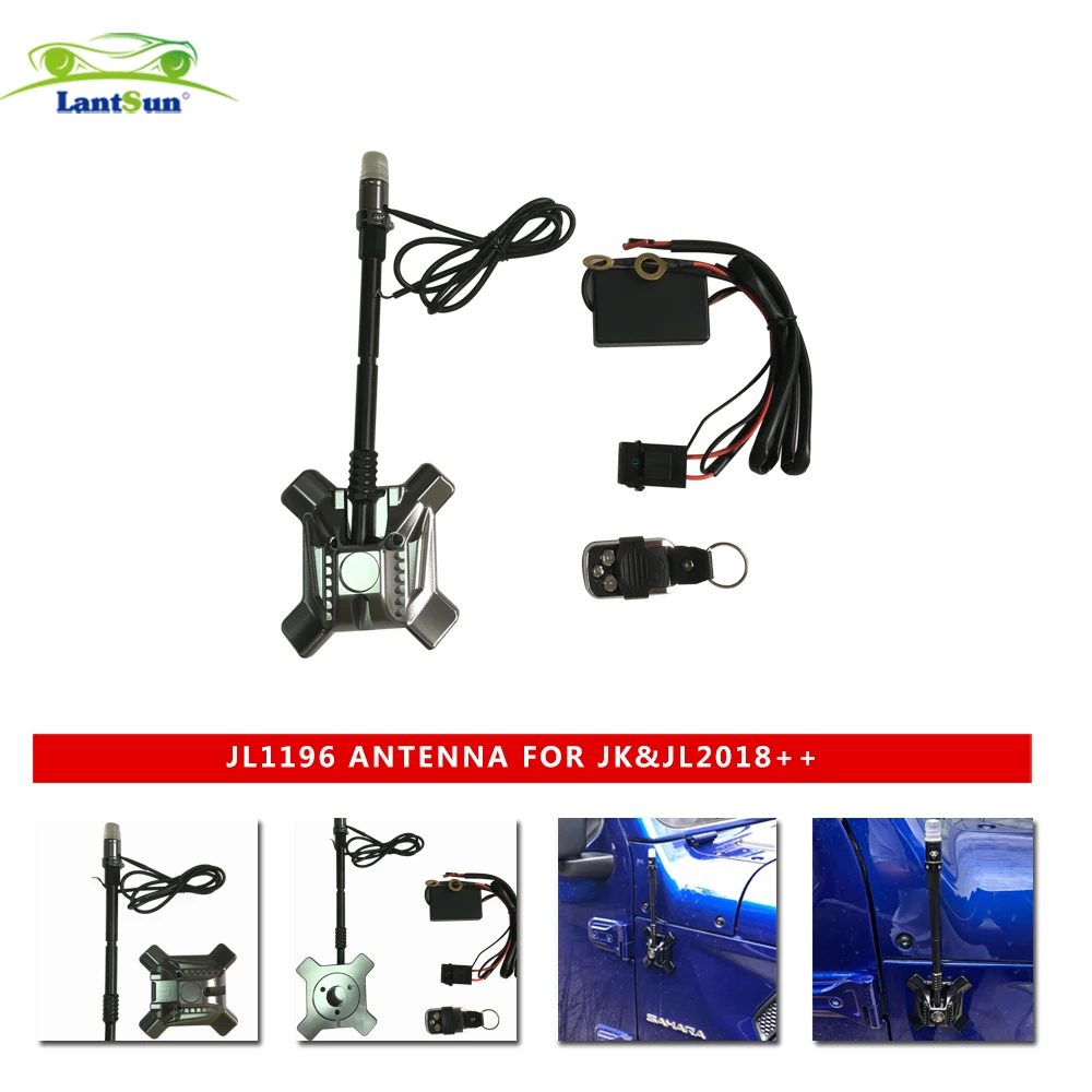 LANTSUN JL1196 with LED Car Antenna Radio AM/FM Antena for Jeep Wrangler JK,JL