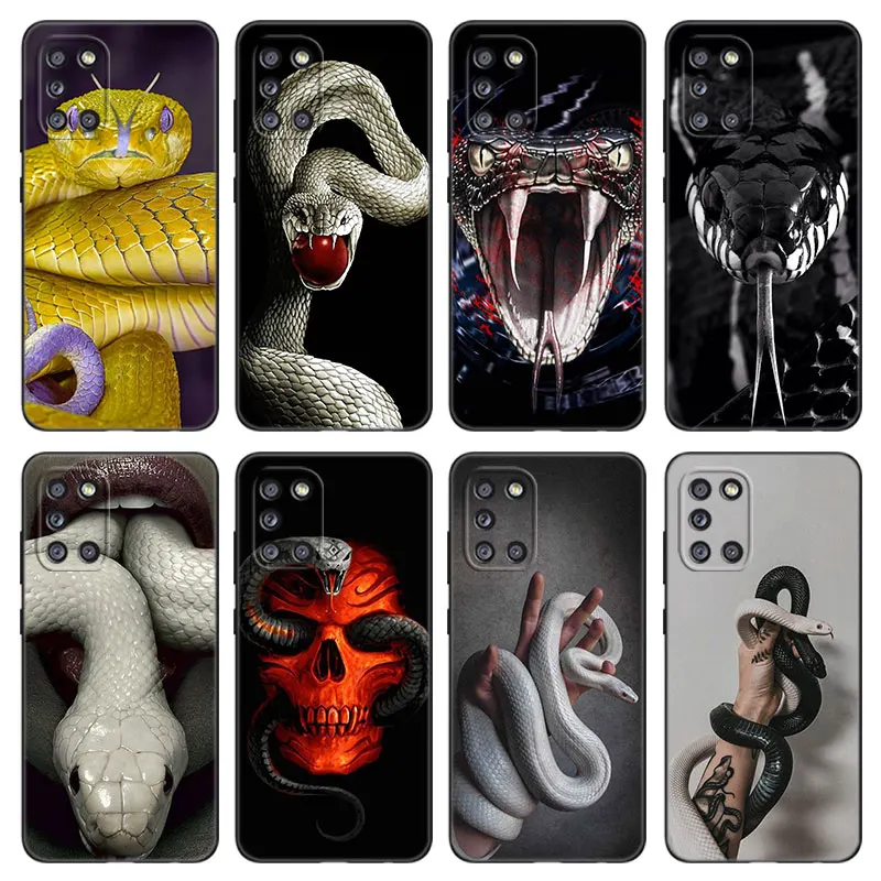 Animal Snake Phone Case For Samsung Galaxy A11 A30 A40 A41 A01 A03 Core A02 A10 A20 S A5 2017 A6 A8 Plus A7 2018 TPU Black Cover