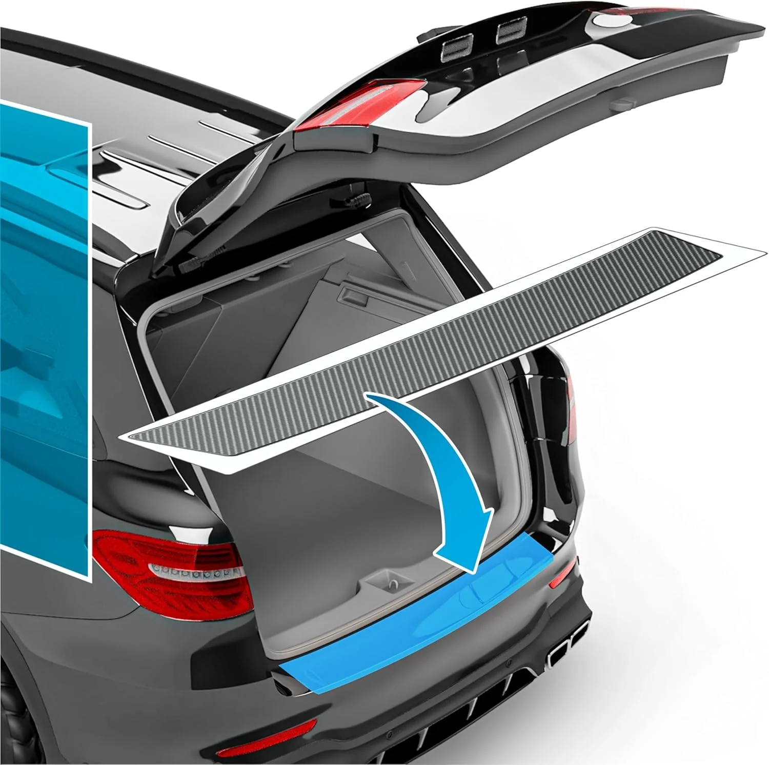 

Car Bumper Protector With Tool Kits For VW T5 T6 2003-2025 Rear Bumper Guards Cars Anti Scratch Paint Protector Carbon Black