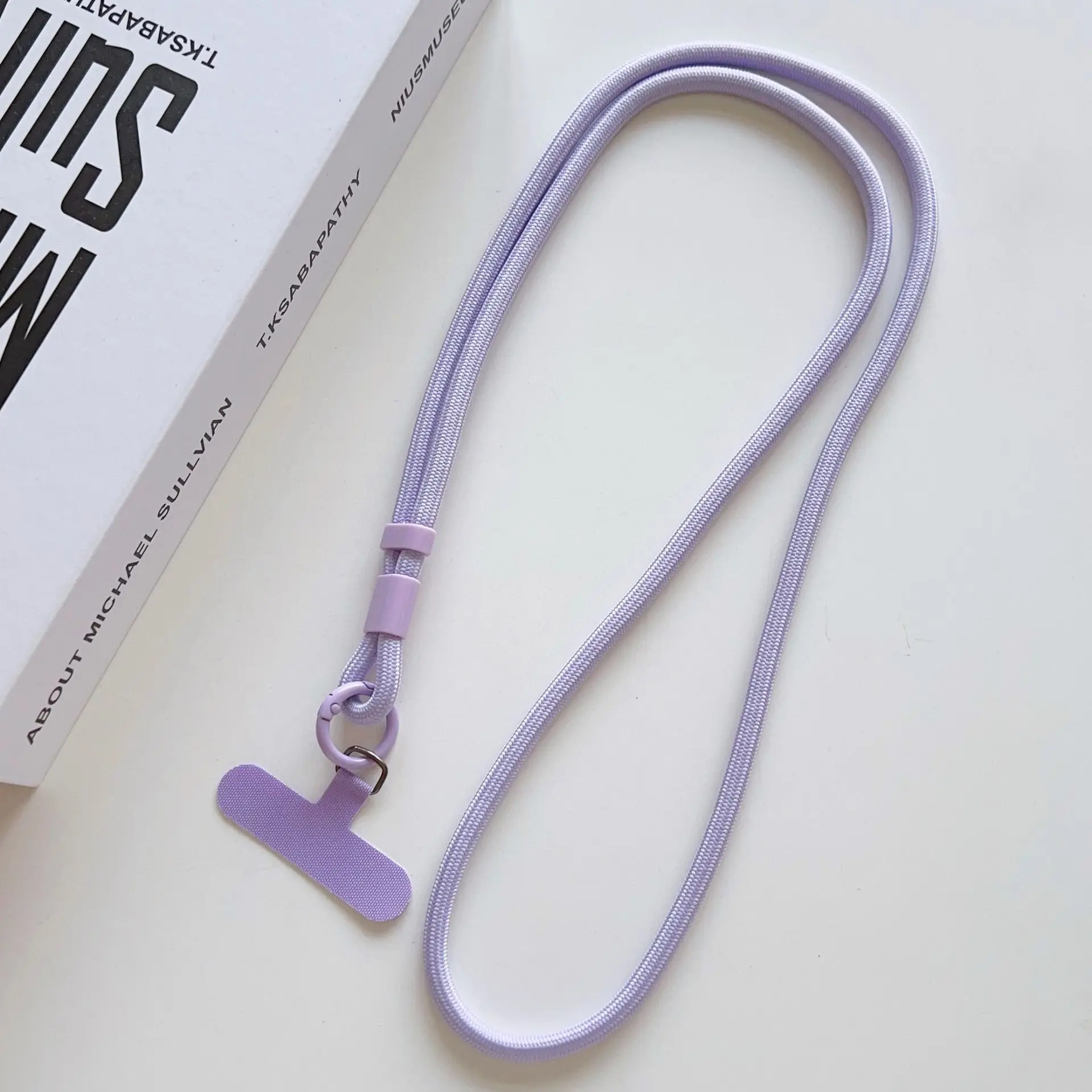 Personalisierbares, trendiges Handy-Lanyard in Uni-Farbe, diagonal tragbar, langer Schultergurt, Seil-Halskette, universell, 60cmx2