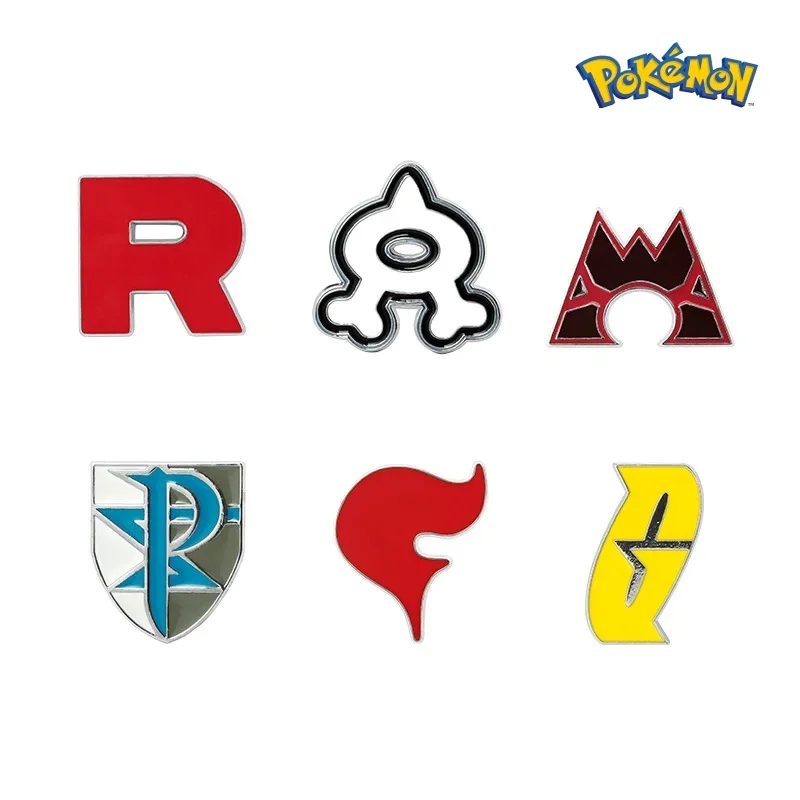 

Pokémon Cartoon Fashion Brooches Jewelry Villainous Organization Team Rocket Team Aqua Pokemon Anime Peripheral Badge Lapel Pins