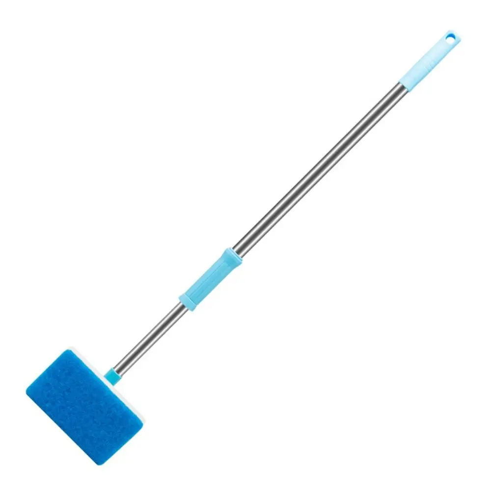 180° Adjustable Sponge Cleaning Brush Telescopic Long Handle Fish Tank Cleaning Brush Double-Sided Glass Window Cleaner Home