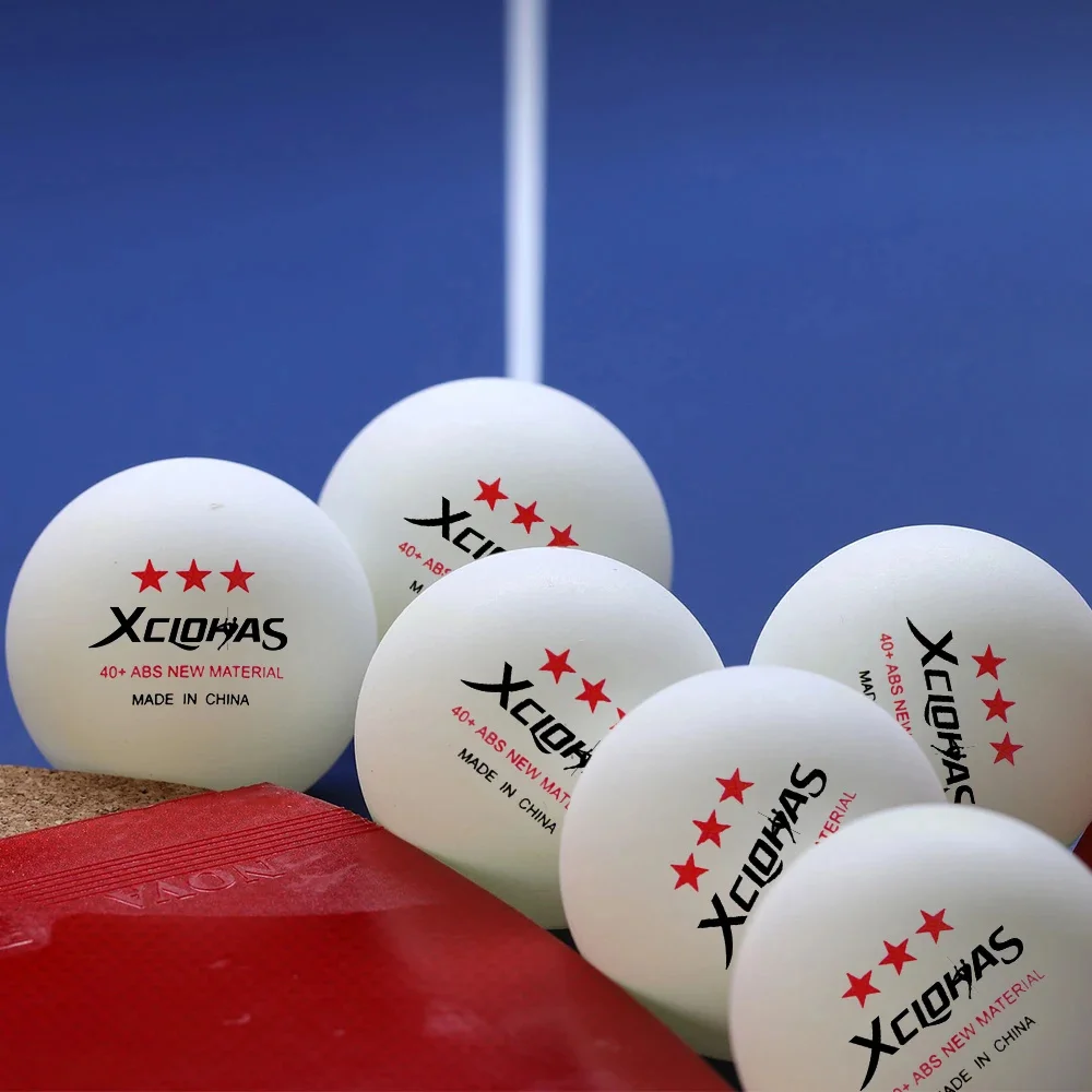 XCLOHAS Professional 3 Star Table Tennis Ball New Material ABS Plastic 10-100PCS Ping Pong Balls 40mm Training Table Tennis Ball