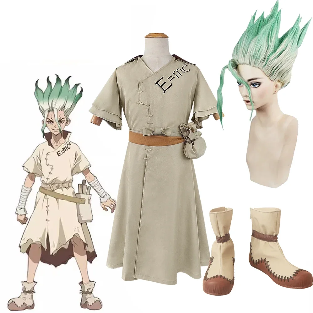 

Anime Dr. Stone Senku Ishigami Cosplay Costume Doctor Stone Senku Men Women Uniform Outfit Halloween Carnival Party Suit