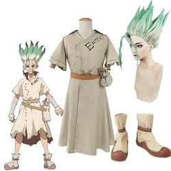 Anime Dr. Stone Senku Ishigami przebranie na karnawał doktor kamień Senku mężczyźni kobiety jednolity strój Halloween karnawałowy kostium imprezowy