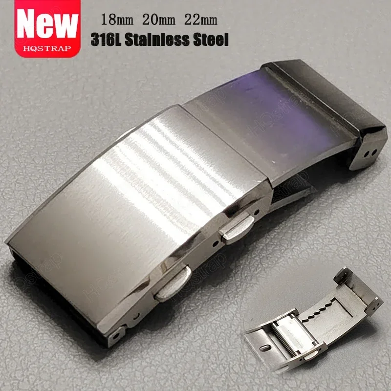 

Твердая пряжка для часов из нержавеющей стали 18 мм, 20 мм, 22 мм для застежки Seiko, кнопка ремешка Citizen, металлические аксессуары для часов 316L
