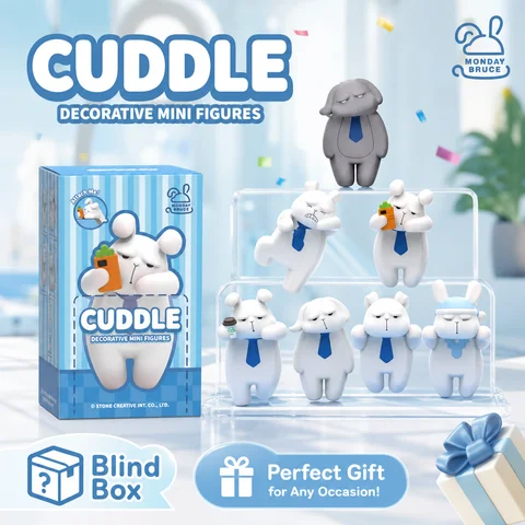 In Stock Genuine Monday Bruce Cuddle Series Blind Box Kawaii Mini Mystery Figure Desktop Ornament Trendy Toy Collectible Hobby S