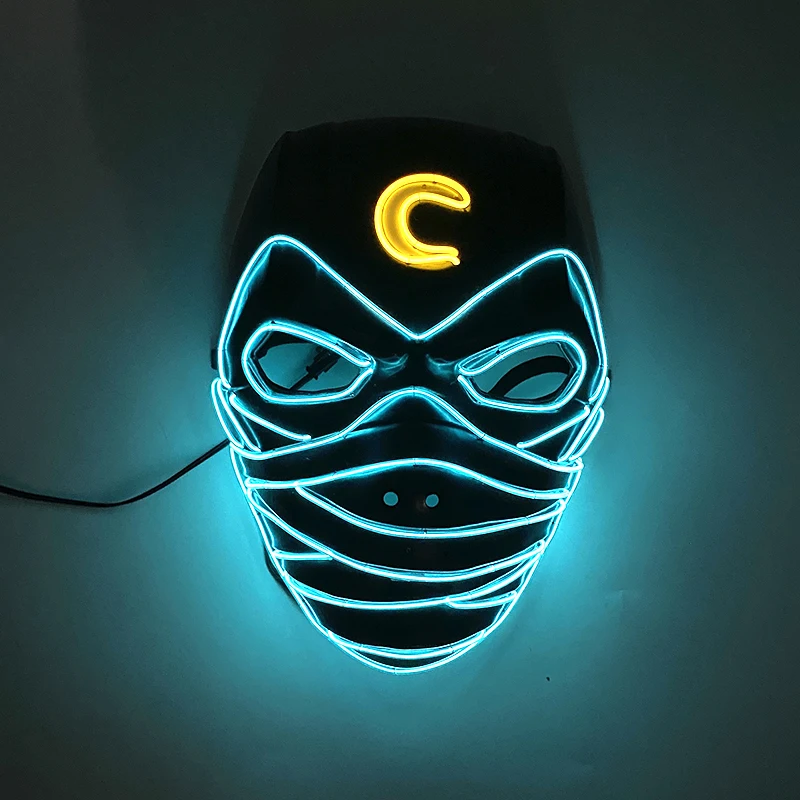 

New Design Mask Halloween Moon Logo Knight Mask Cosplay Super Hero Mask Light Up In Halloween