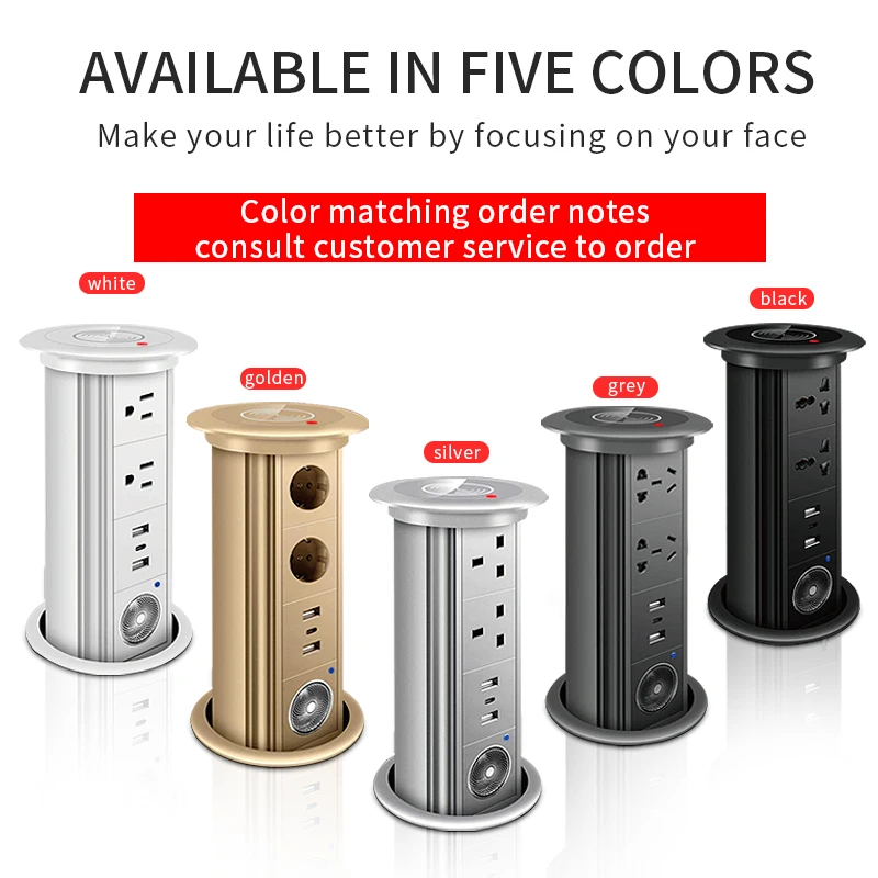 Taiwan America Japan European style socket desktop automatic hidden smart lifting socket waterproof wireless USB plug Socket