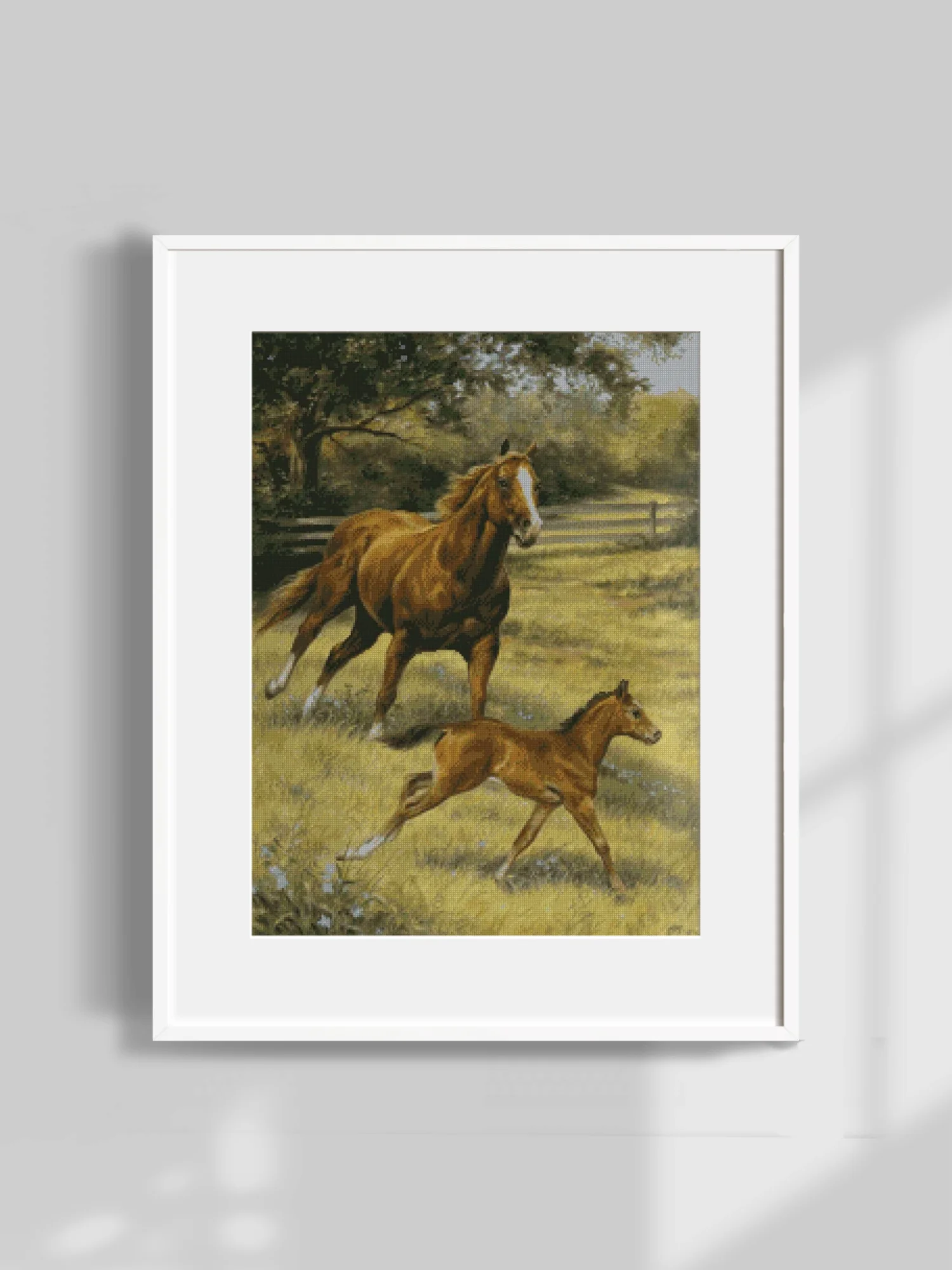 

Набор для вышивания «Лошадь» Flo Rose, высококачественный набор для вышивки крестом 14CT, набор для вышивания без нанесенного рисунка, вышитое искусство ручной работы, декор для дома