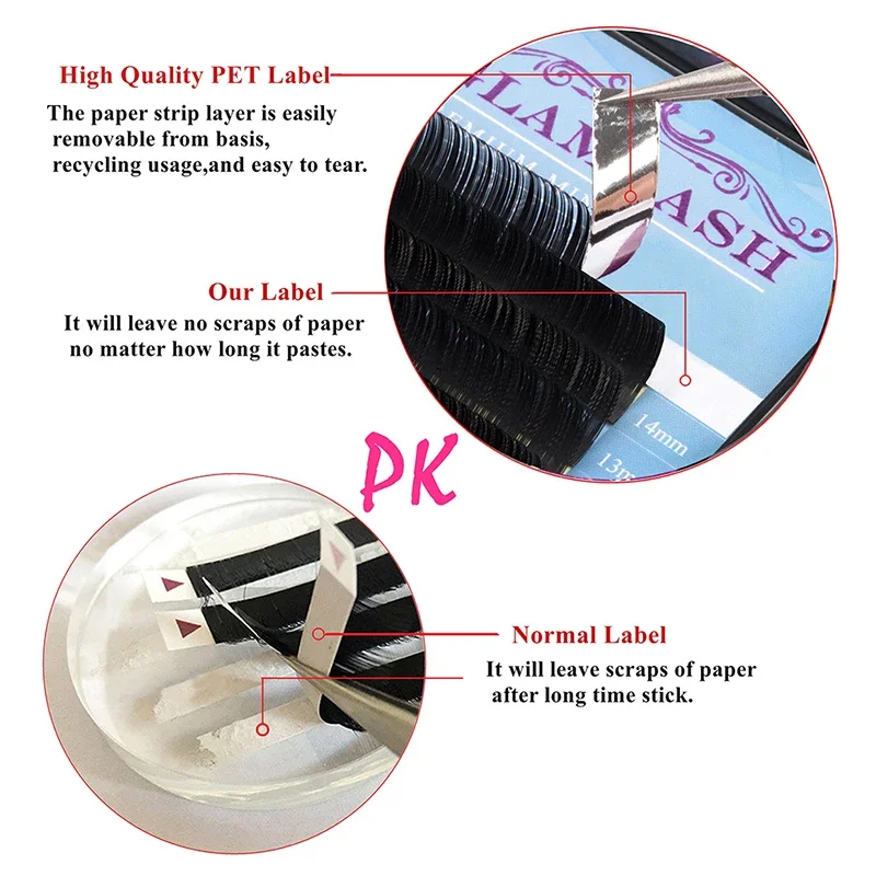 GLAMLASH 16rows 7~15mm 15-25mm mix 100% Handmade False eyelash extension supplies Silk Mink lash extension Individual Cilia