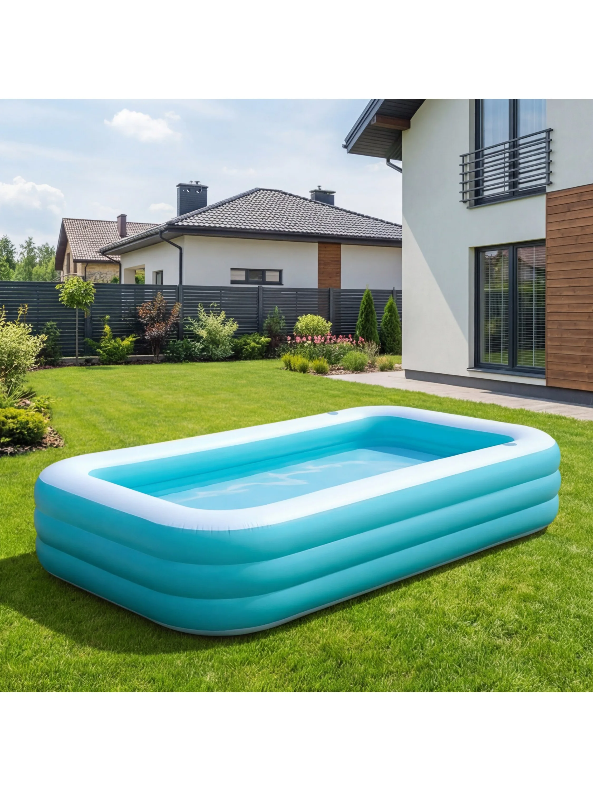 Sloosh 130 x 72 x 22 Zoll aufblasbarer Pool für Erwachsene mit Sitzen, robust und dick, oberirdisch, für Garten, Rasen, Party im Hinterhof.