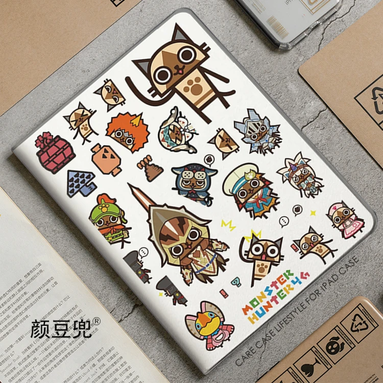 Monster Hunter Anime CAT ipad Case For iPad Air 4 5 10.9  Mini 5 6 for 2020 pro 11in IPad Air 1 2 9.7 Tablet With Pencil Holder