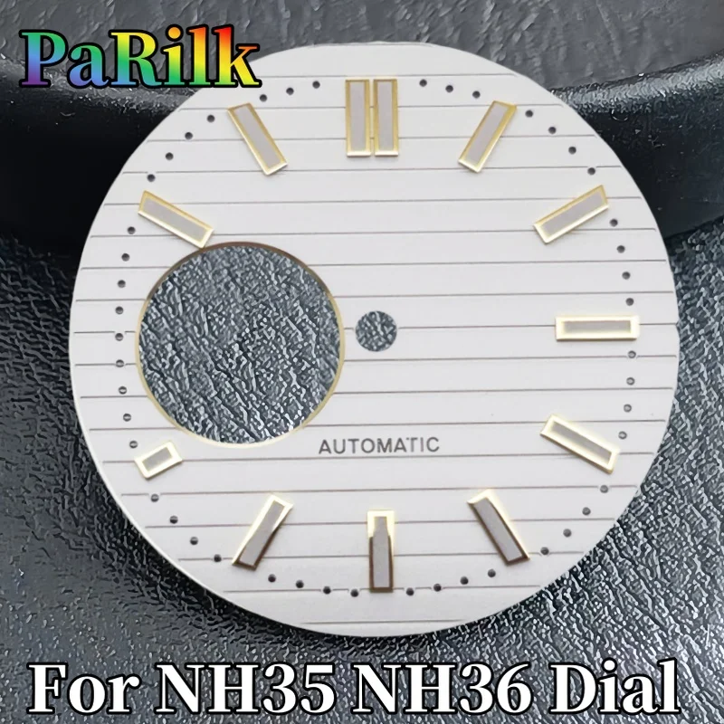 PaRilk Green Luminous 30.2mm S Watch Dial Hands for Nautilus NH35 NH36 NH38 NH70 Movement Watch Accessories Repair Tool No Logo