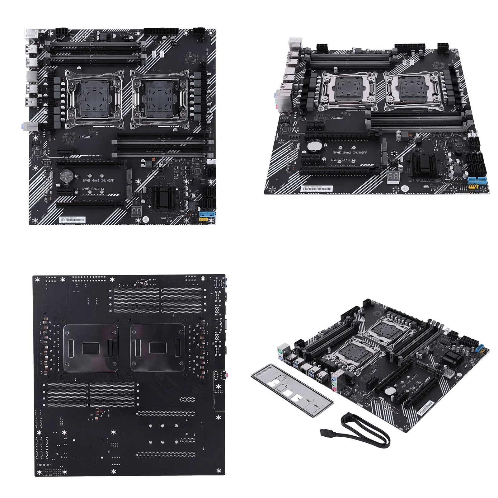 

X99 Dual Motherboard 8 DDR4 Memory Slot Desktop Motherboard USB 3.0 USB 2.0 M.2 NVME SATA 3.0 Interface for Desktop PC