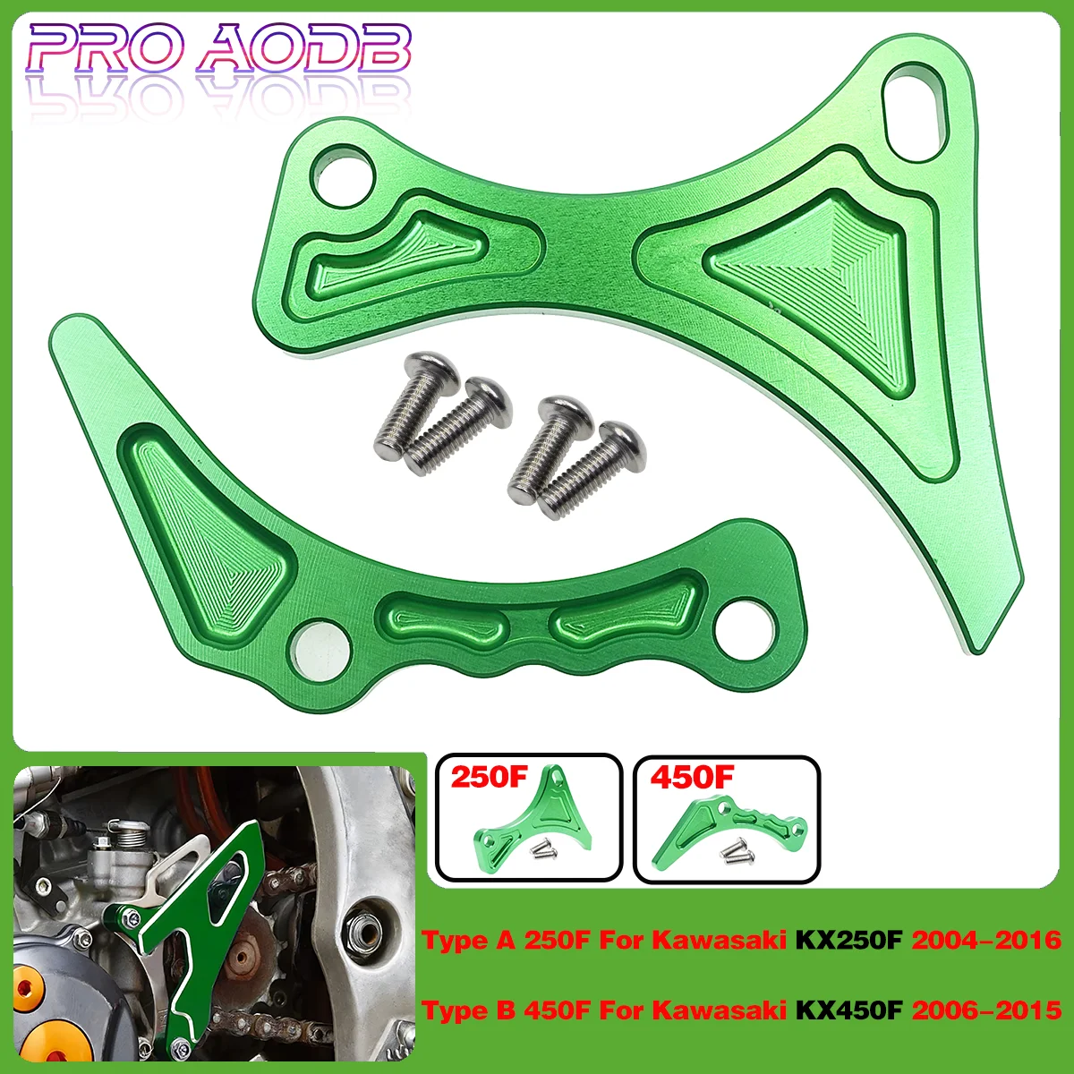 

Motocross Guard Cover Chain Sprocket Cover Engine Protector For Kawasaki KX250F 2004-2016 KX450F 2006-2015 KXF 250 450 Dirt Bike