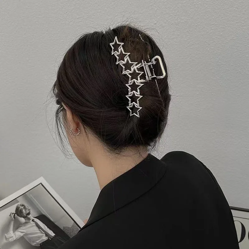 2023 New Trendy Metal Hair Claw Hairgrips Korean Geometric Star Hair Clips Crab Hairpin For Women Girl Hair Accessories Headwear