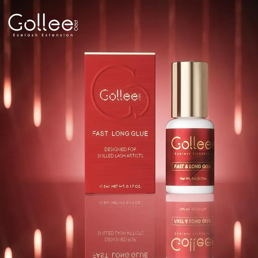 

Gollee 8 нежек, долговечный клей для наращивания ресниц, водонепроницаемый, быстросохнущий в одну секунду, профессиональный черный клей для ресниц для максимального применения