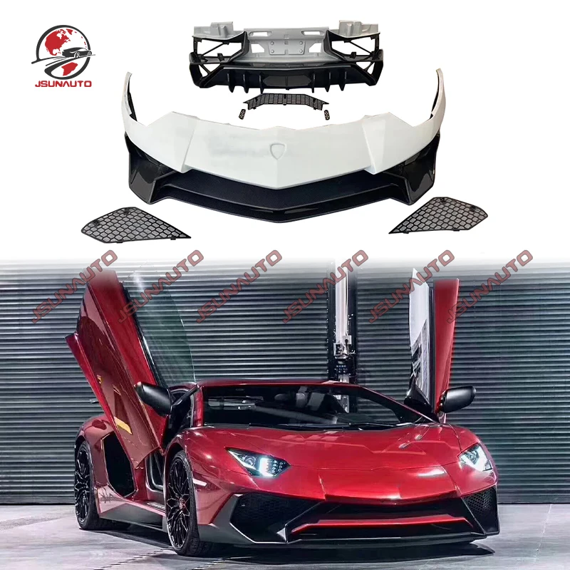 For Lamborghini Lp700 Mmodified Lp750 sv Front Bumper Rear Bumper Carbon Fiber Side Intake Vens For Aventador Rear Spoiler Kit