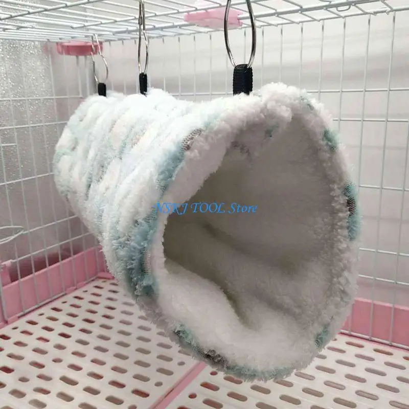 

L8RC Hamster Hammock Tunnel Toy Chipmunk Warm Bed Soft Hanging Hideout Cage Swing