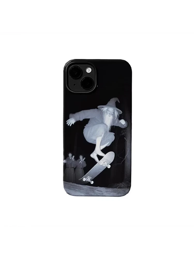 Whimsical Wizard Skateboarding Phone Case For iPhone 17 Air 16 Pro Max 15 14 Plus 13 12 Mini 11 Shockproof Silicone Back Cover view 5
