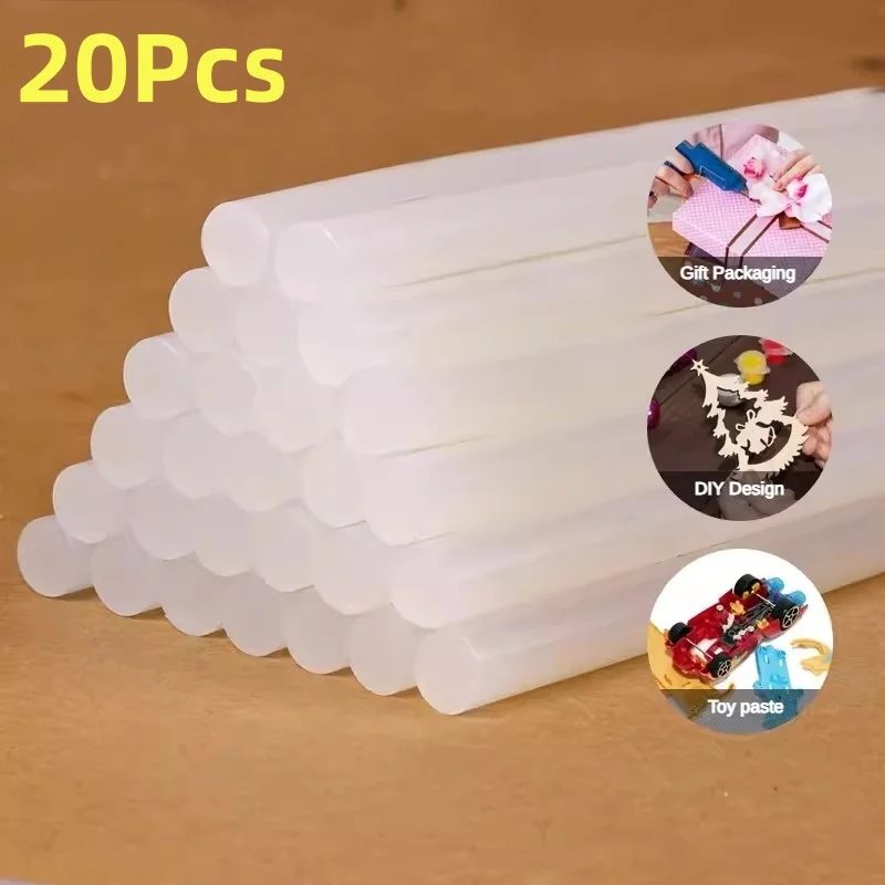 5/10/20Pcs Hot Melt Glue Stick DIY High Temperature Resistant White Transparent Glue Stick Handmade High-Adhesive Hot Melt Stick